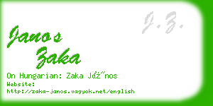 janos zaka business card